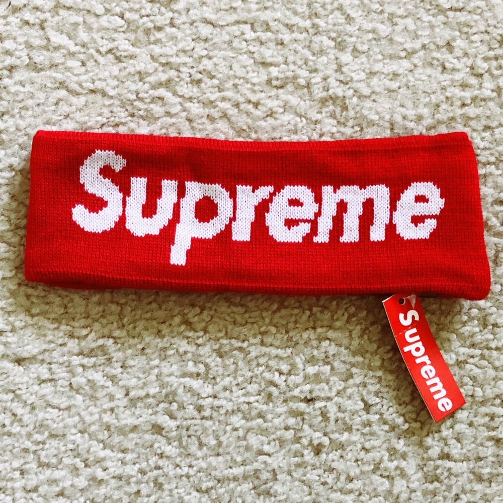 Supreme New Era Big Logo headband. (RED)